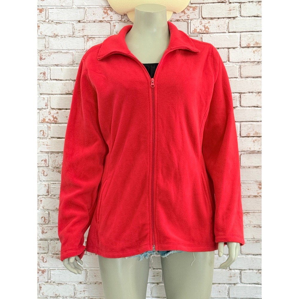 Old Navy Womens XL Red Full Zip Fleece Jacket Mock Neck Long Sleeve NWT Gorpcore